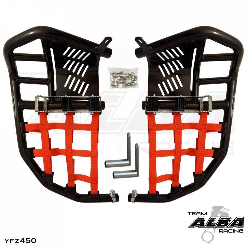 thumbnail image 2 of Tusk Aluminum Foot Peg Nerf Bars - Yamaha YFZ450 2004-2013 - Black Webbing - 1166320006 2 of 4