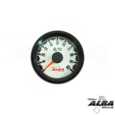 Alba Racing Weatherproof Oil PSI Gauge Red Light