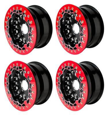 Billet UTV Bead-Lock Wheels in Red