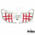 Honda TRX250ex Nerf Bars Silver with Red Nets