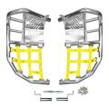 Raptor 660 Nerf Bars Silver with Yellow Nets
