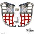 Alba Racing Honda TRX 250R Propeg Nerf Bars Silver with Red Nets