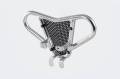 Alba Racing Yamaha Raptor 90 M2 Front Bumper Silver with Black Screen (Back view)